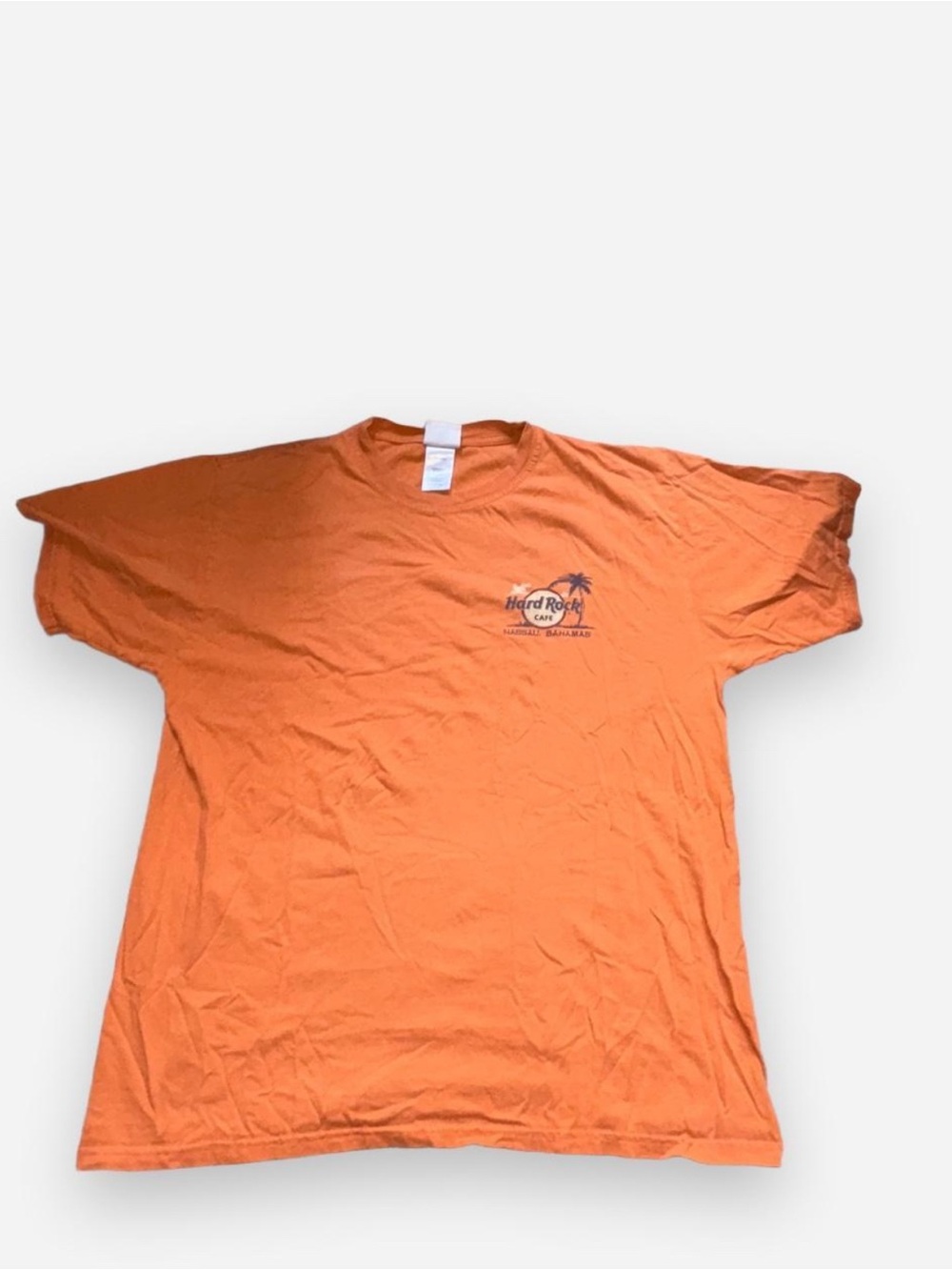 Vintage Hard Rock Cafe Nassau Bahamas Orange Graphic T-Shirt